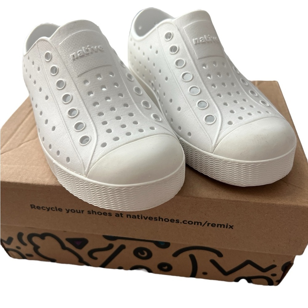 Native Kids' White Slip-On Shoes